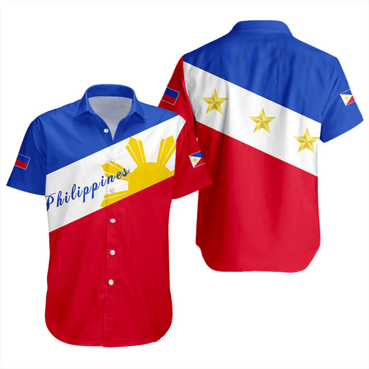 Philippines Filipinos Short Sleeve Shirt Flag Sun Style