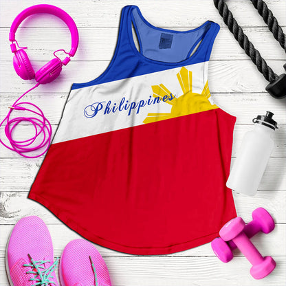 Philippines Filipinos Women Tank Flag Sun Style