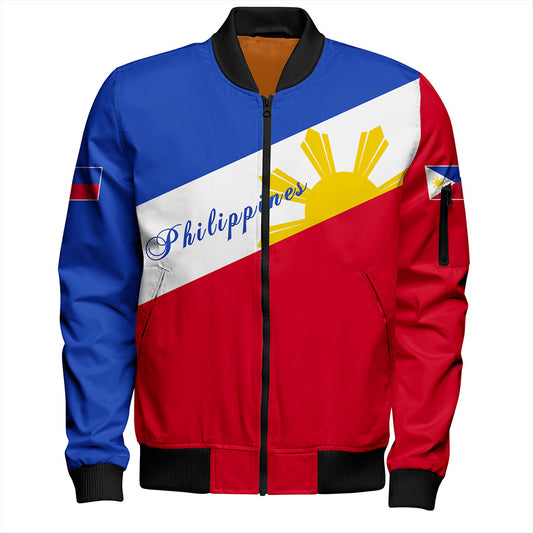 Philippines Filipinos Bomber Jacket Flag Sun Style