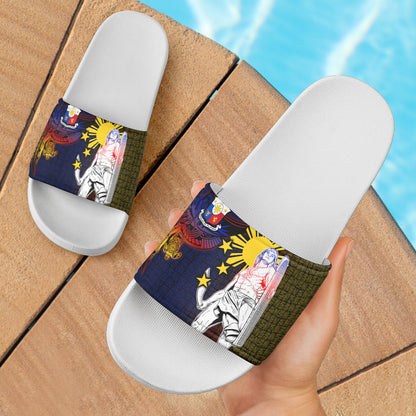 Philippines Filipinos Lapu-lapu Hero With Seal Filipinos Tribal Patterns Slide Sandals