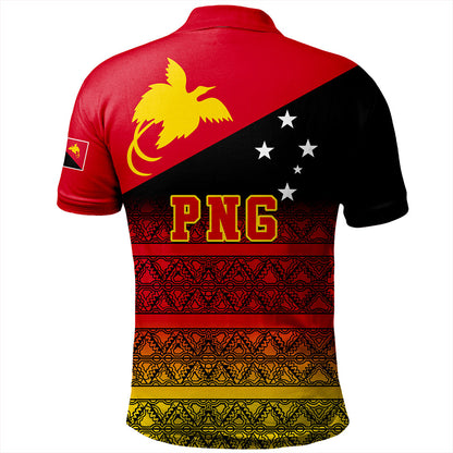 Papua New Guinea Polo Shirt Flag Pattern Tapa Clothes