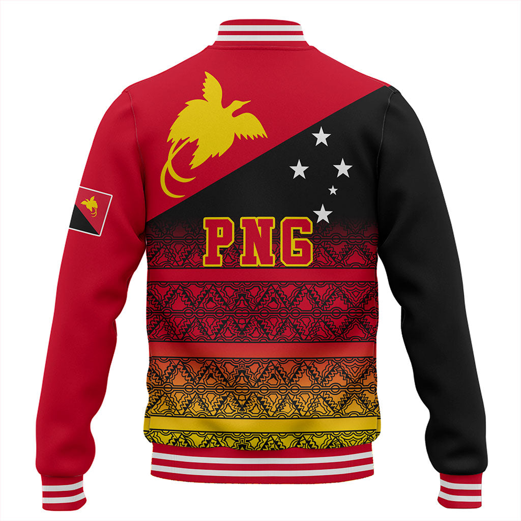 Papua New Guinea Baseball Jacket Flag Pattern Tapa Clothes