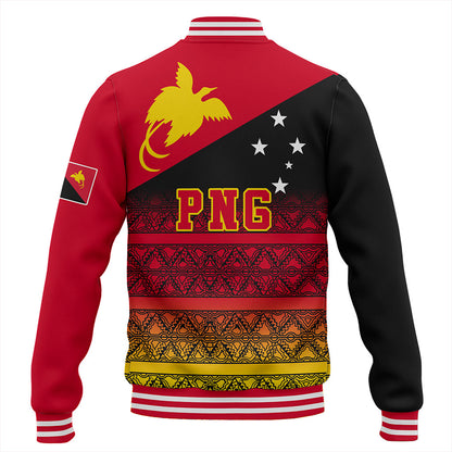 Papua New Guinea Baseball Jacket Flag Pattern Tapa Clothes