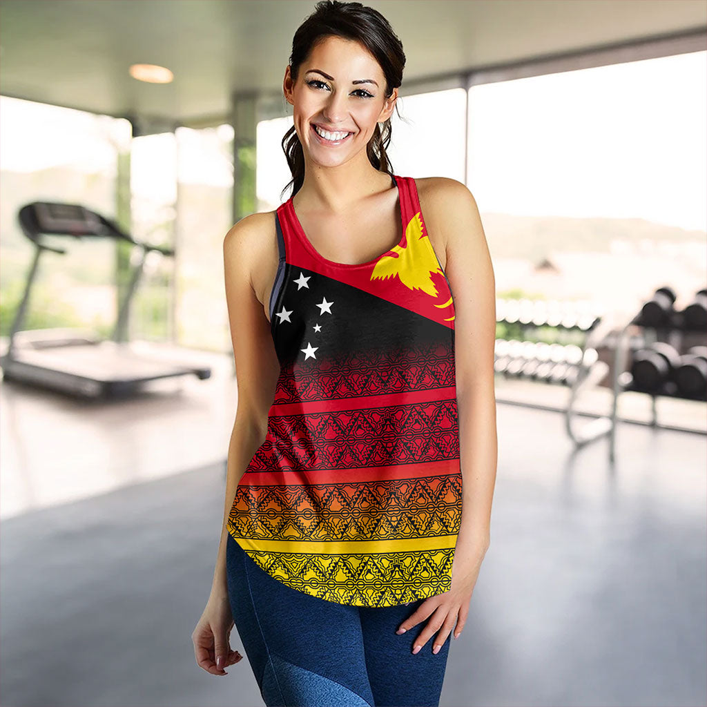 Papua New Guinea Women Tank Flag Pattern Tapa Clothes