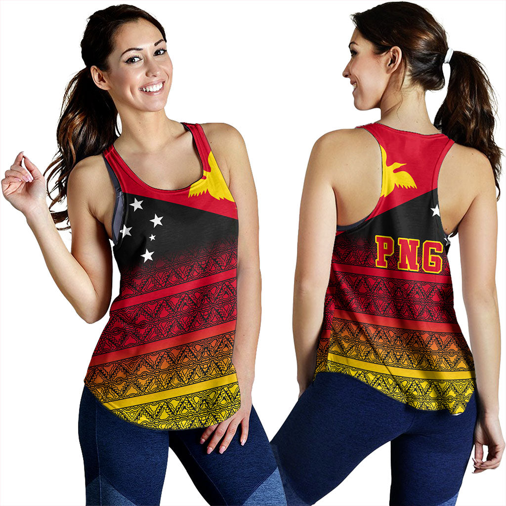 Papua New Guinea Women Tank Flag Pattern Tapa Clothes