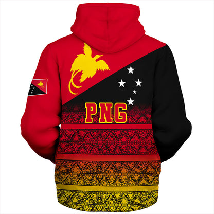 Papua New Guinea Sherpa Hoodie Flag Pattern Tapa Clothes