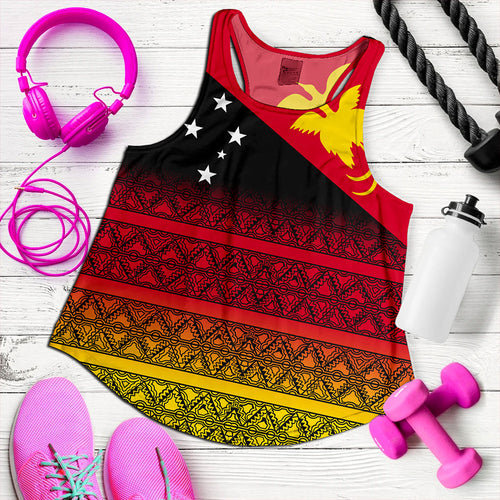 Papua New Guinea Women Tank Flag Pattern Tapa Clothes