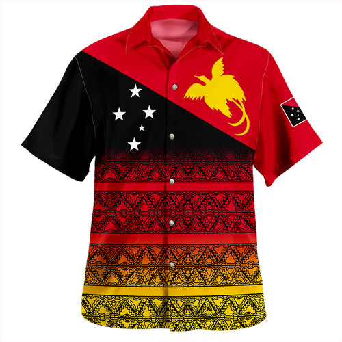 Papua New Guinea Hawaiian Shirt Turtle Polynesian Tribal Coat Of Arms