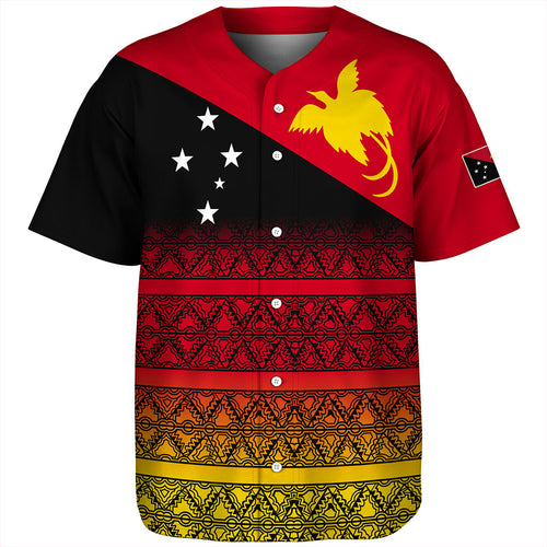 Papua New Guinea Baseball Shirt Flag Pattern Tapa Clothes