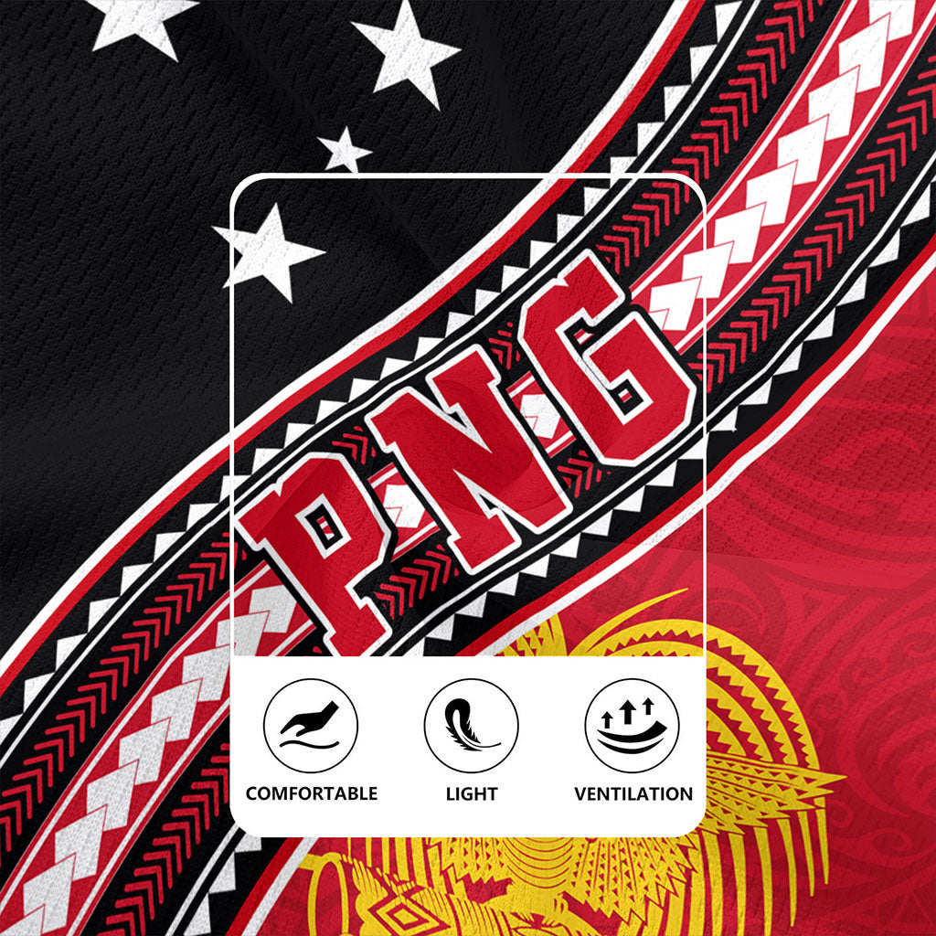 Papua New Guinea Rugby Jersey Flag And Coat Of Arms