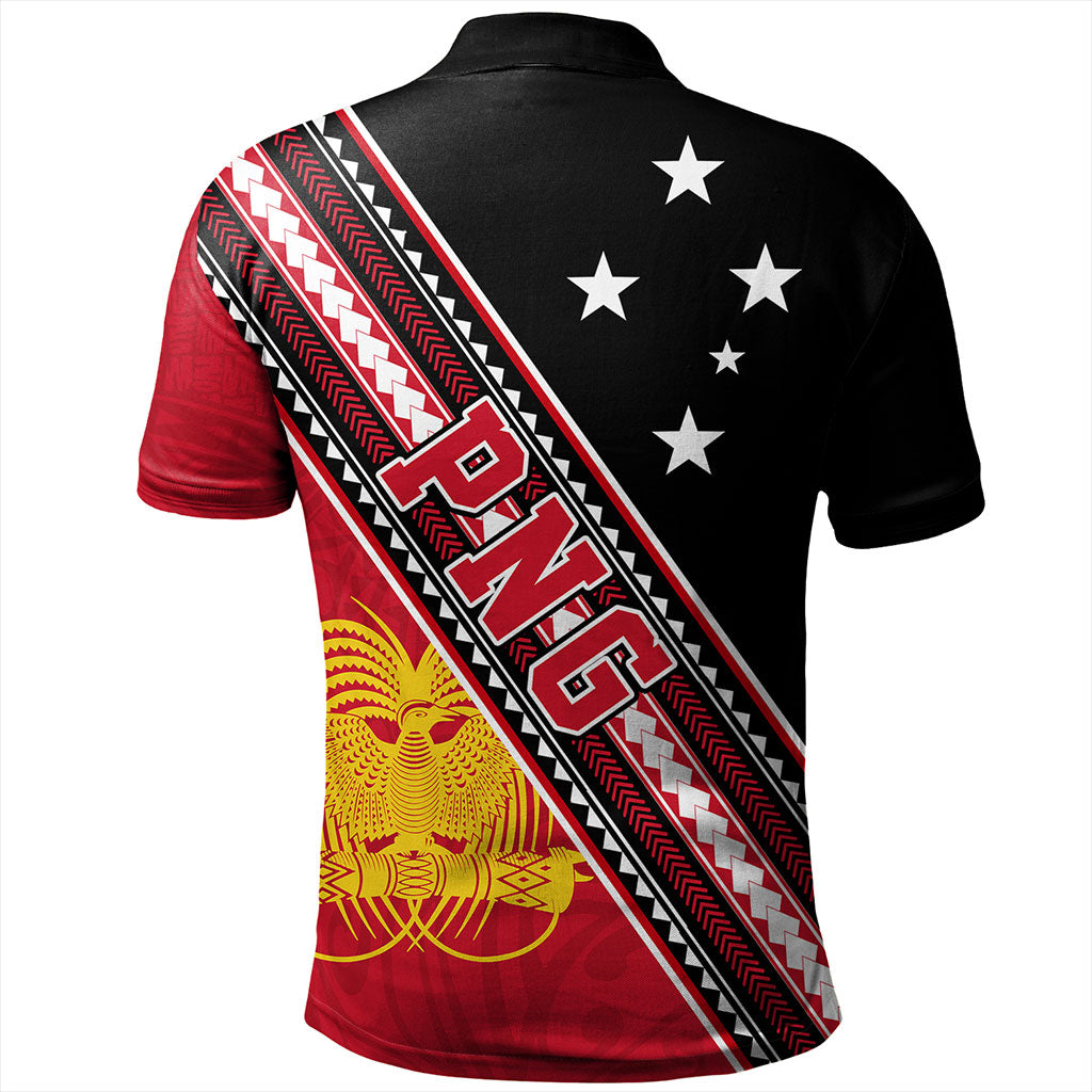 Papua New Guinea Polo Shirt Flag And Coat Of Arms