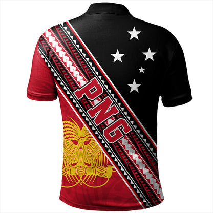 Papua New Guinea Polo Shirt Flag And Coat Of Arms