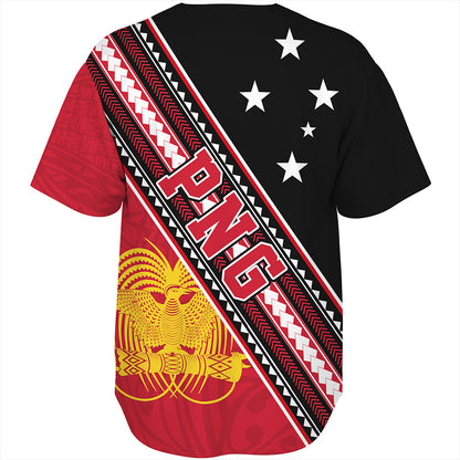 Papua New Guinea Baseball Shirt Flag And Coat Of Arms