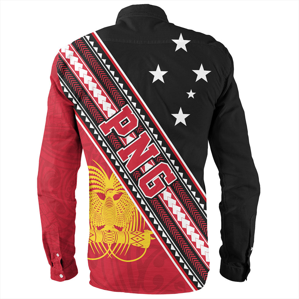 Papua New Guinea Long Sleeve Shirt Flag And Coat Of Arms