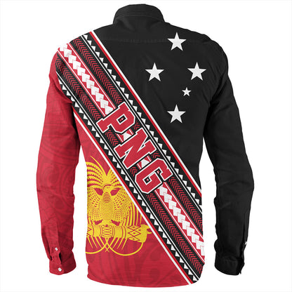 Papua New Guinea Long Sleeve Shirt Flag And Coat Of Arms