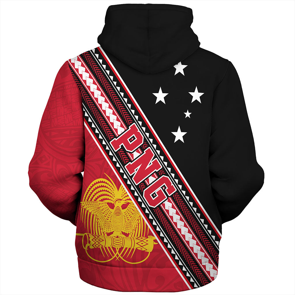 Papua New Guinea Sherpa Hoodie Flag And Coat Of Arms