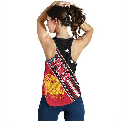 Papua New Guinea Women Tank Flag And Coat Of Arms