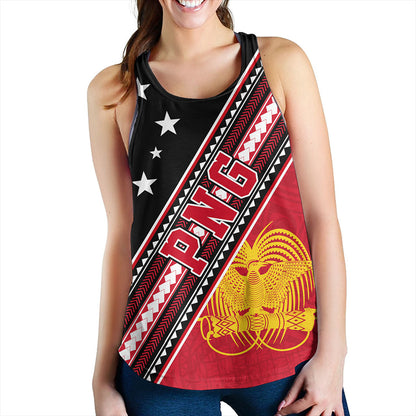 Papua New Guinea Women Tank Flag And Coat Of Arms