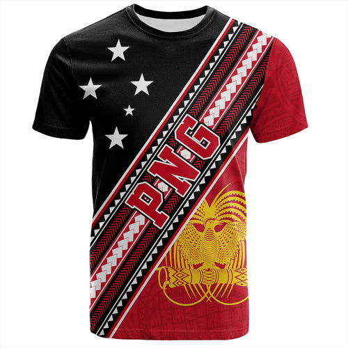 Papua New Guinea T-Shirt Flag And Coat Of Arms
