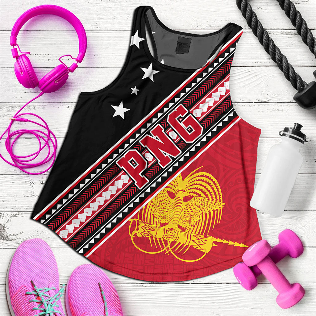 Papua New Guinea Women Tank Flag And Coat Of Arms