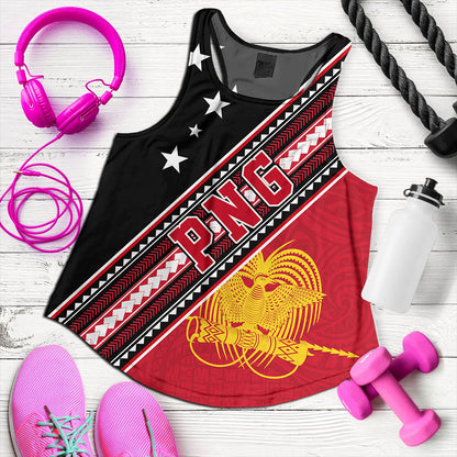 Papua New Guinea Women Tank Flag And Coat Of Arms