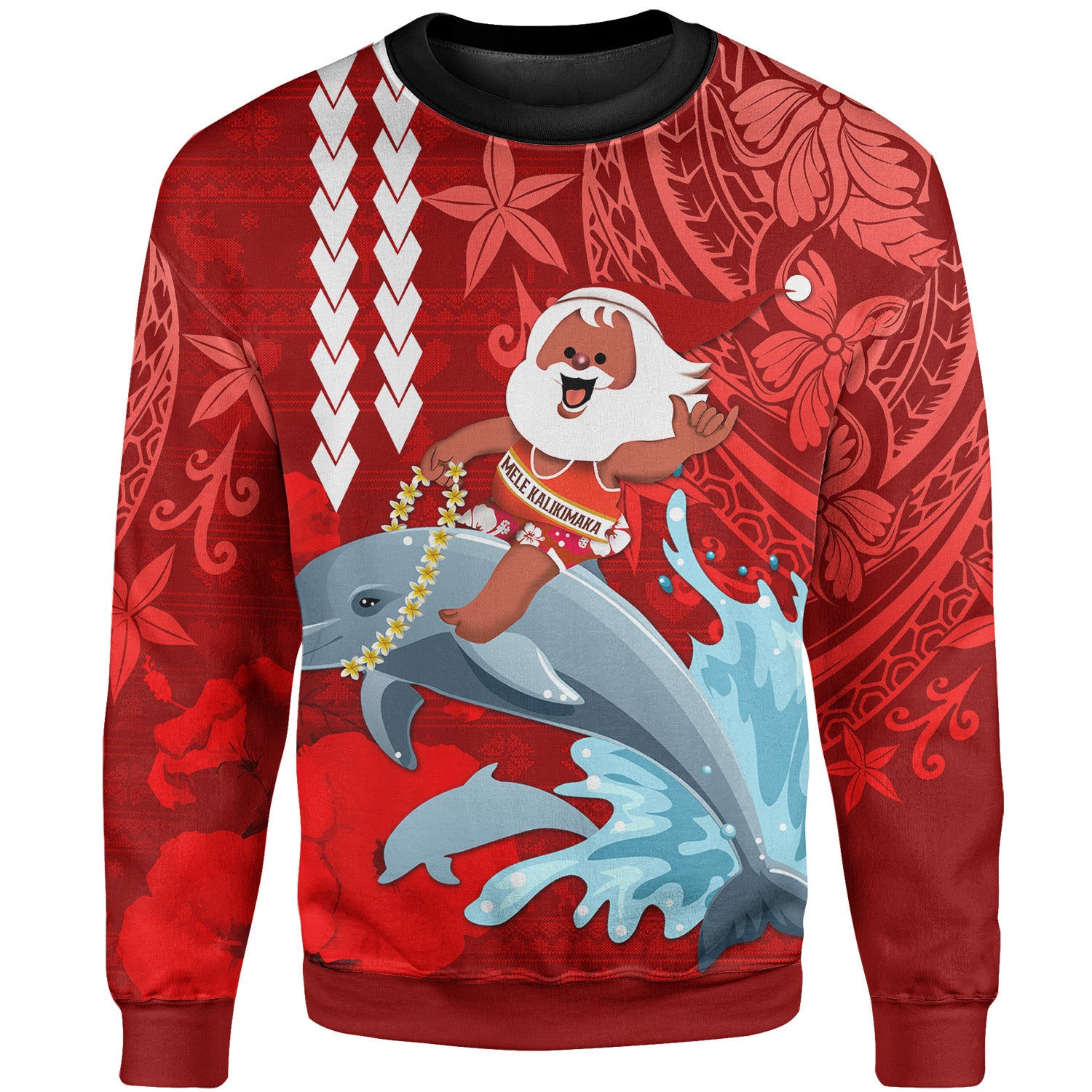 Hawaii Polynesian Christmas Sweatshirt - Polynesian Santa Christmas Ugly Hawaii Sweatshirt