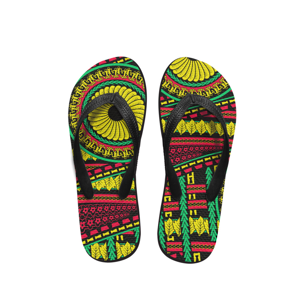 Polynesian Tribal Patterns Flip Flop 06