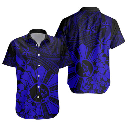 Philippines Short Sleeve Shirt Polynesian Pattern Filipino Sampaguita