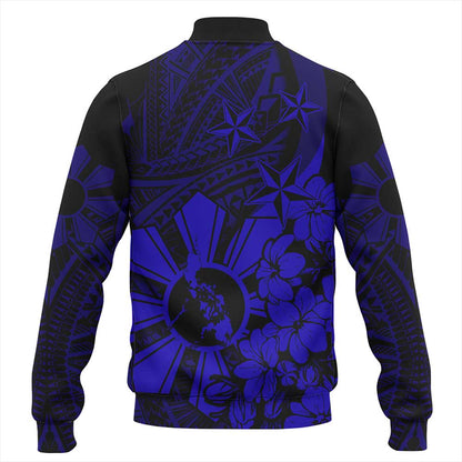 Philippines Baseball Jacket - Polynesian Pattern Filipino Sampaguita