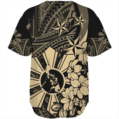 Philippines Baseball Shirt - Polynesian Pattern Filipino Sampaguita