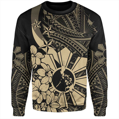 Philippines Sweatshirt Polynesian Pattern Filipino Sampaguita