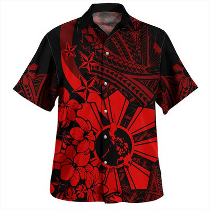 Philippines Hawaiian Shirt Polynesian Pattern Filipino Sampaguita