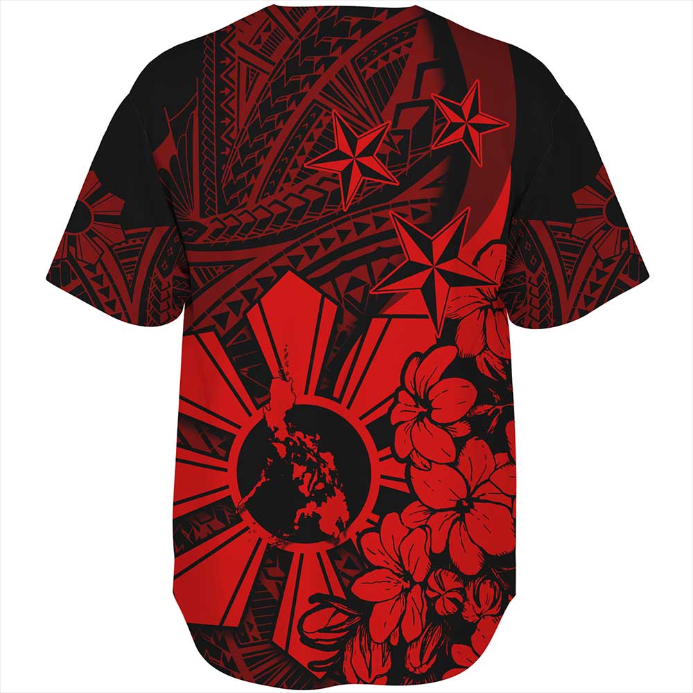 Philippines Baseball Shirt - Polynesian Pattern Filipino Sampaguita