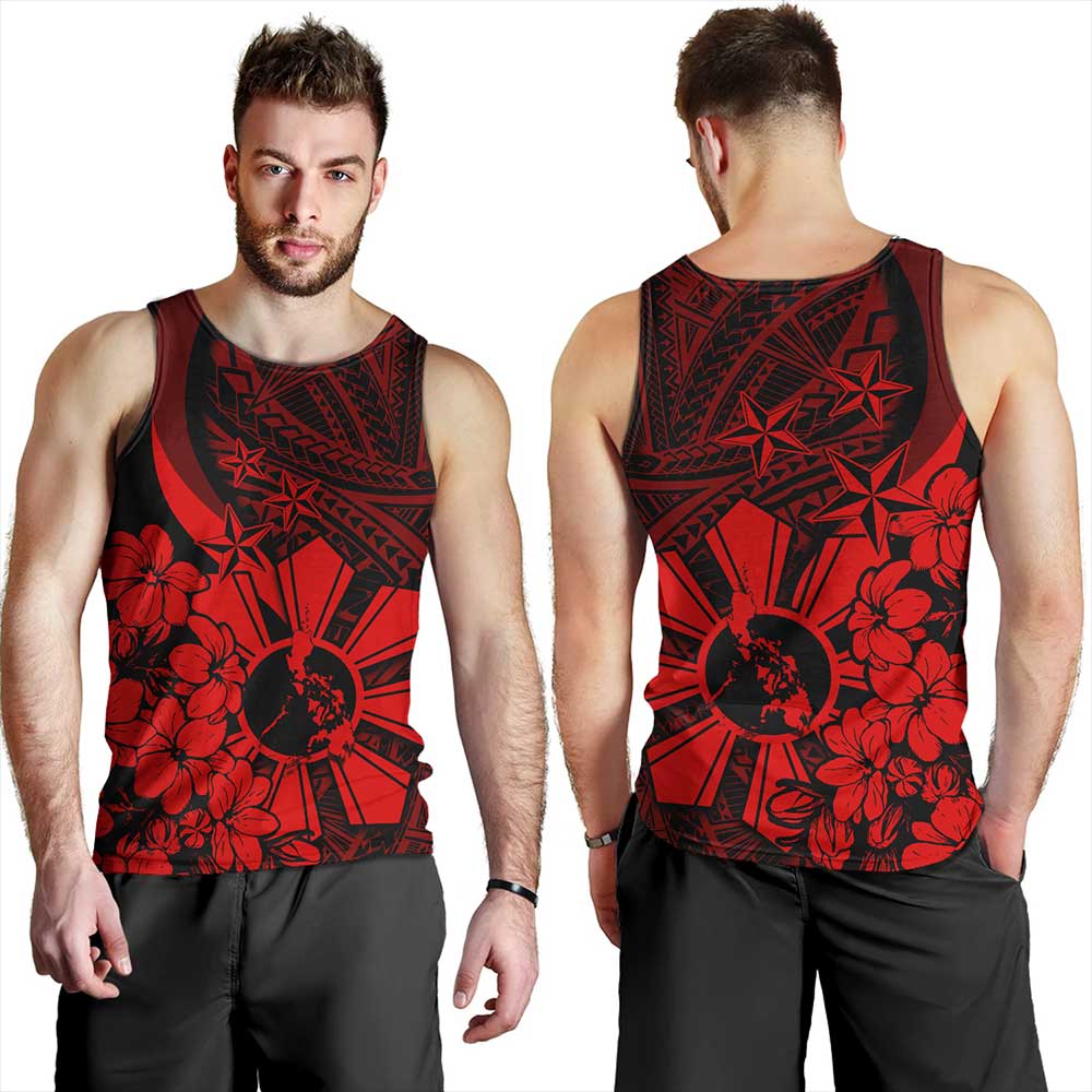 Philippines Tank Top Polynesian Pattern Filipino Sampaguita