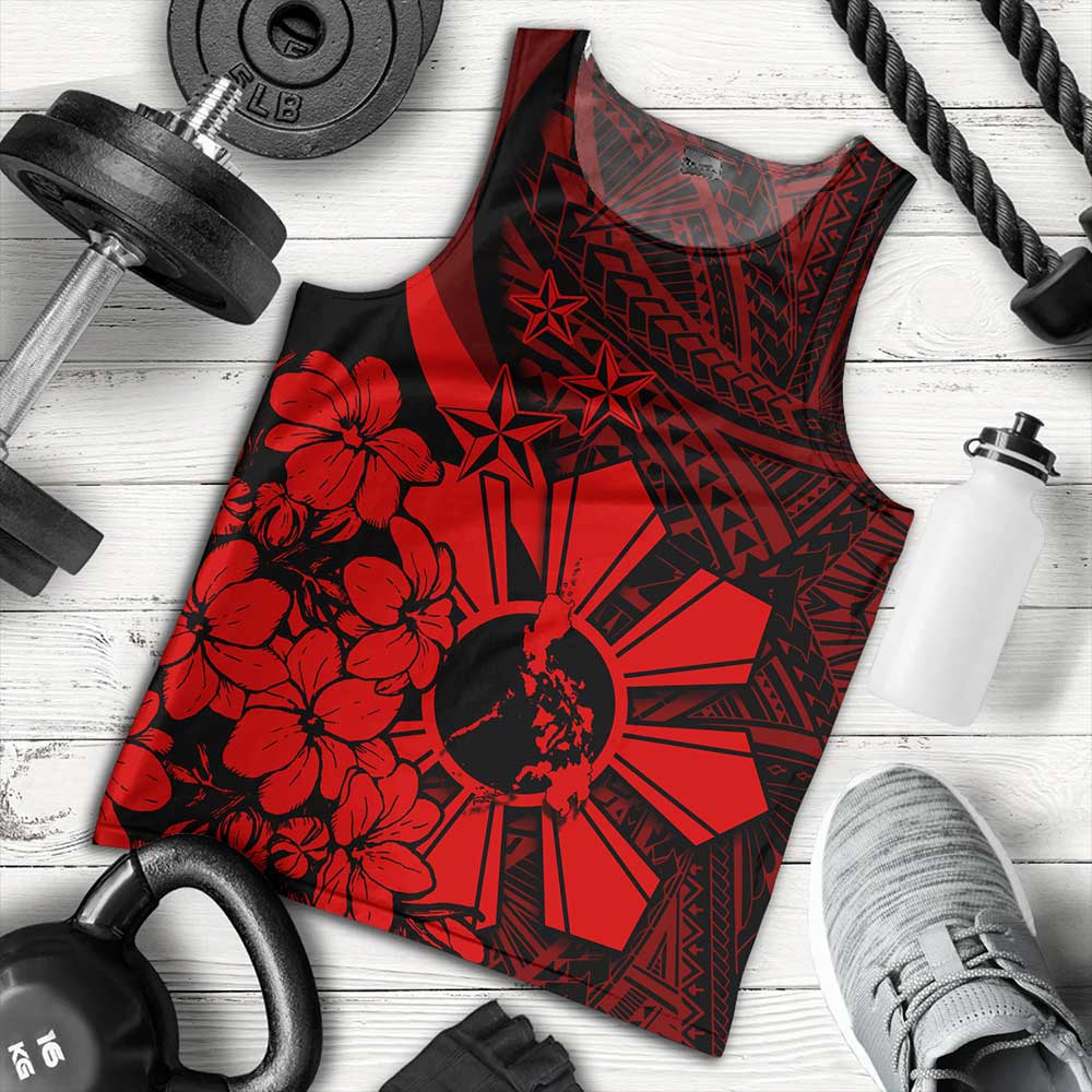 Philippines Tank Top Polynesian Pattern Filipino Sampaguita