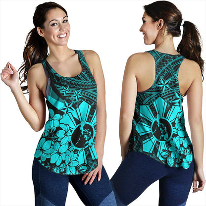 Philippines Women Tank Polynesian Pattern Filipino Sampaguita