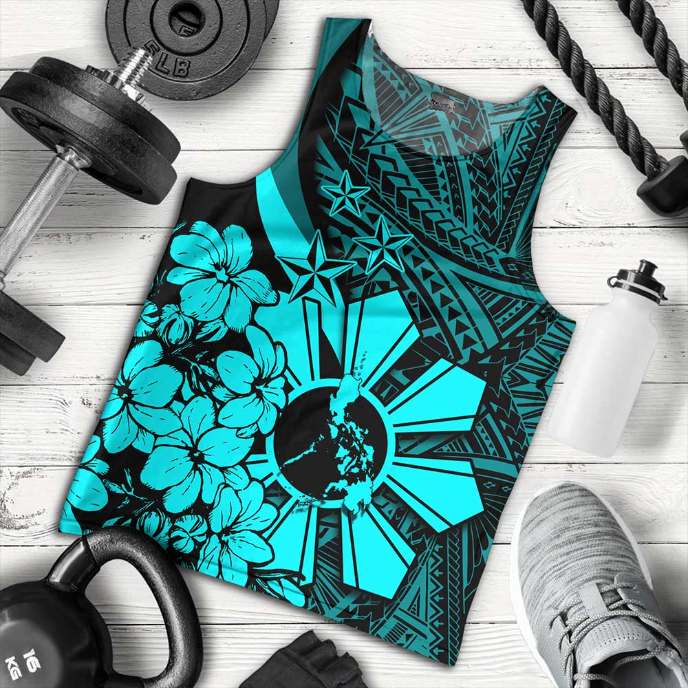 Philippines Tank Top Polynesian Pattern Filipino Sampaguita