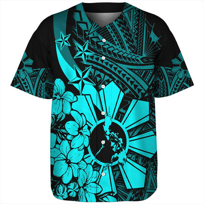 Philippines Baseball Shirt - Polynesian Pattern Filipino Sampaguita