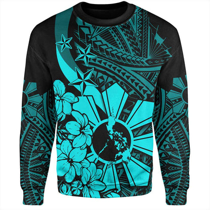 Philippines Sweatshirt Polynesian Pattern Filipino Sampaguita