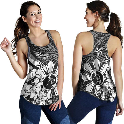 Philippines Women Tank Polynesian Pattern Filipino Sampaguita