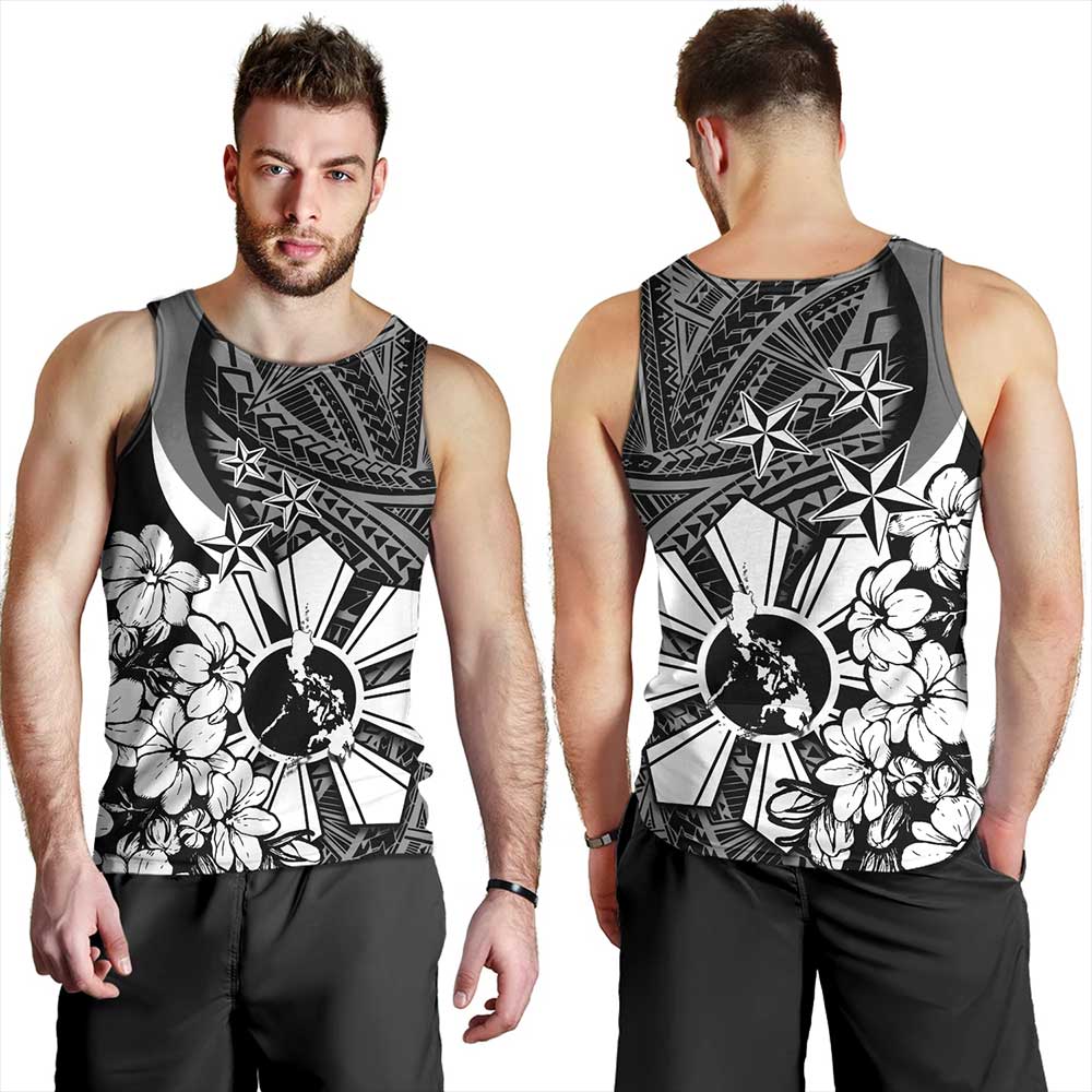 Philippines Tank Top Polynesian Pattern Filipino Sampaguita