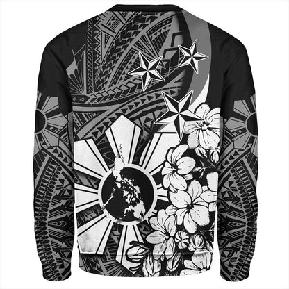 Philippines Sweatshirt Polynesian Pattern Filipino Sampaguita