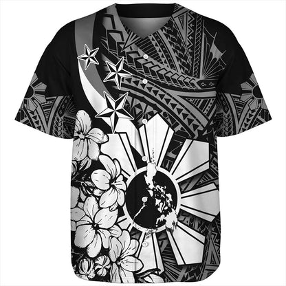 Philippines Baseball Shirt - Polynesian Pattern Filipino Sampaguita