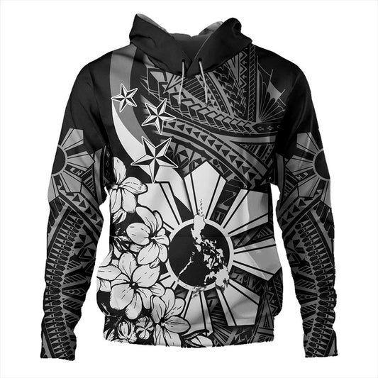 Philippines Hoodie Polynesian Pattern Filipino Sampaguita