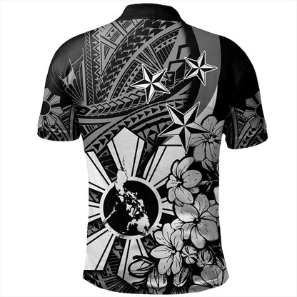 Philippines Polo Shirt Polynesian Pattern Filipino Sampaguita