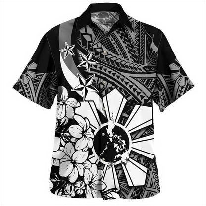 Philippines Hawaiian Shirt Polynesian Pattern Filipino Sampaguita