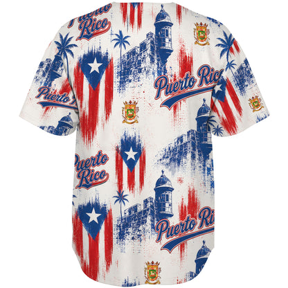 Puerto Rico Baseball Shirt PR Flag and Coat Of Arms