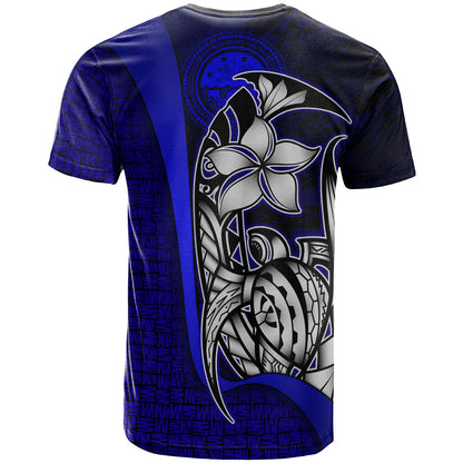 Federated States of Micronesia Custom Personalised T-Shirt Blue - Turtle with Hook