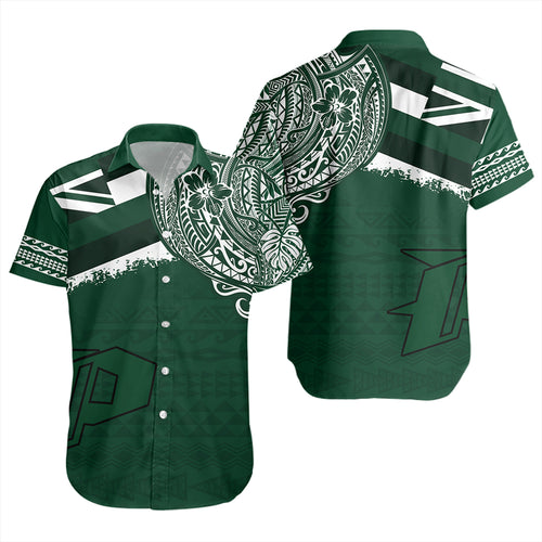Hawaii Short Sleeve Shirt Pahoa High and Intermediate School With Crest Style