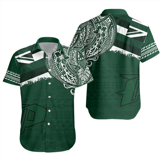 Hawaii Short Sleeve Shirt Pahoa High and Intermediate School With Crest Style